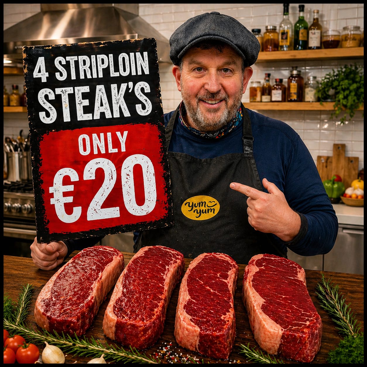 4 Striploin Steaks